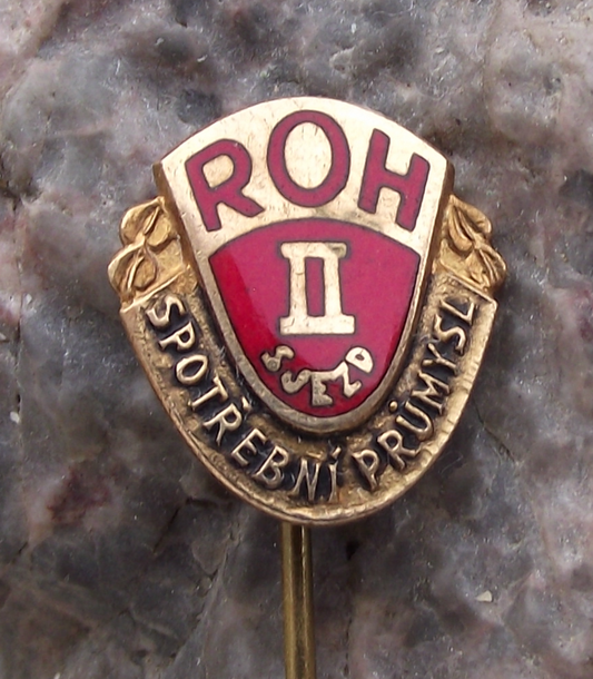 Vintage Czech Consumer Goods Trade Union ROH 2nd Congress Pin Badge
