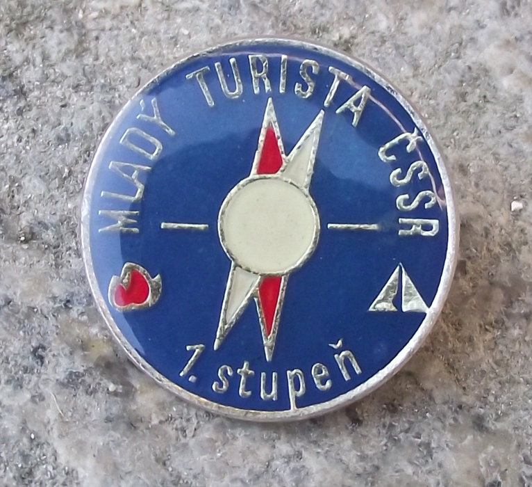 Vintage Czech Pioneer Youth Group Young Tourist Camping Award Stage 1 Pin Badge
