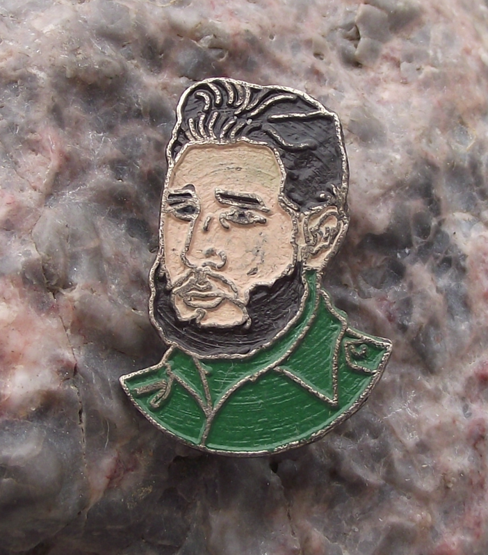 Vintage Image of Fidel Castro Cuban Revolutionary and President Pin Badge