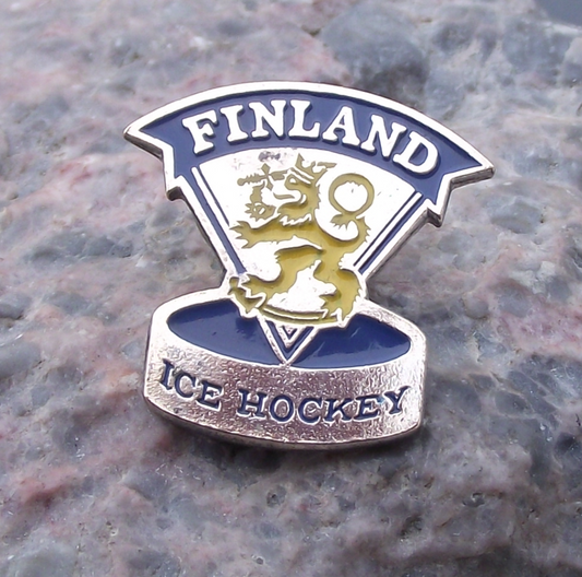 Finland Finnish Ice Hockey Association Silver Metal Members Lion Tie Pin Badge