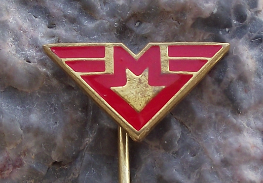 Vintage Prague Metro Underground Railway Train Capital M Logo Pin Badge