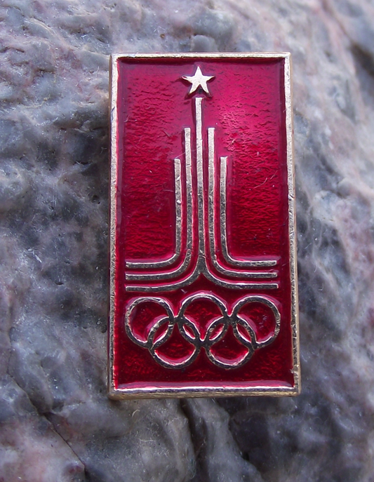 1980 Moscow Olympic Games Soviet Tower Official Logo Pin Badge