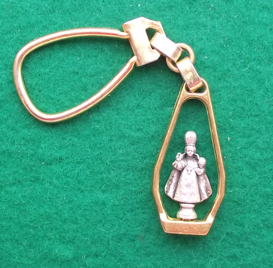 Vintage Christian Infant Jesus of Prague Religious Key Chain Keyring