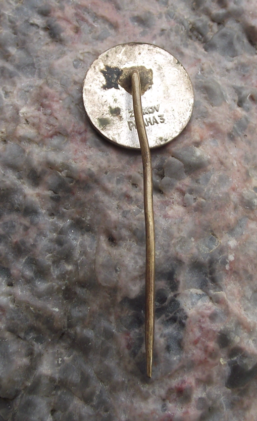 Czech Car Association AMK Motor Racing Winning Chequered Flag Svazarm Pin Badge