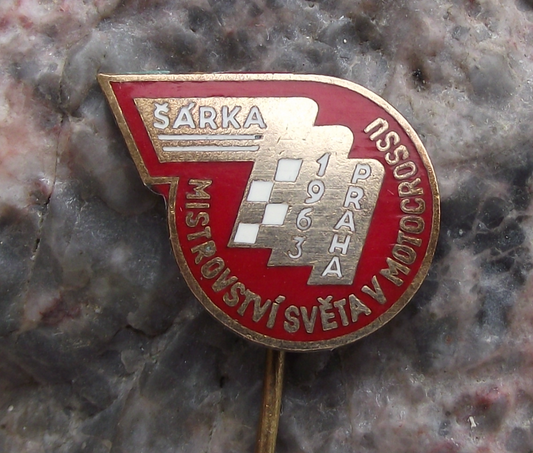 1963 FIM World Championship Motocross MX Motorbike Competition Cup Pin Badge