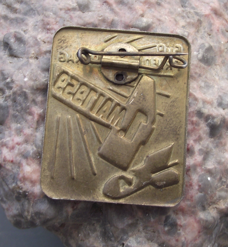 1959 Nuclear Bomb May Day East German DDR Peace Themed Celebration Pin Badge