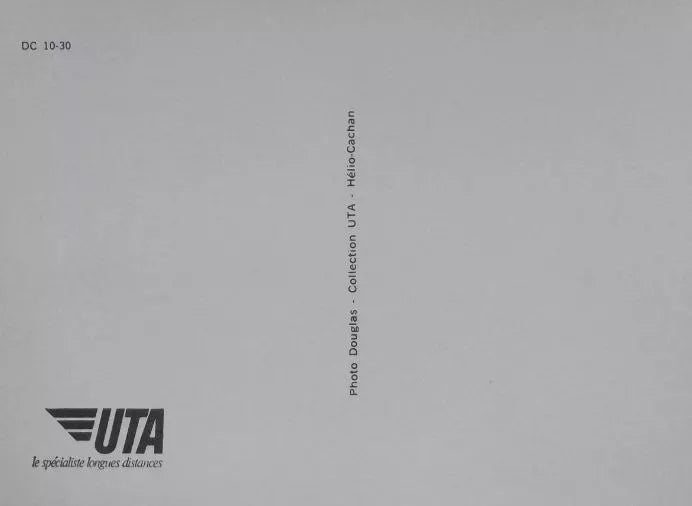 Vintage UTA Douglas DC-10 Airliner Aircraft over Tahiti Postcard - Badgecrazy