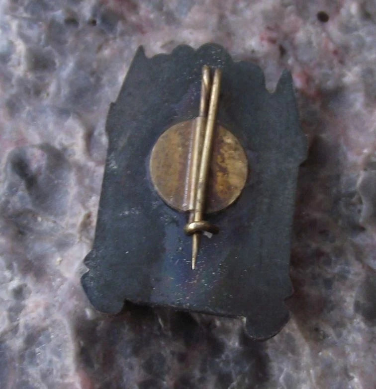 Antique Tallinn Estonia Towers Flaming Cannon City Torch Souvenir Pin Badge