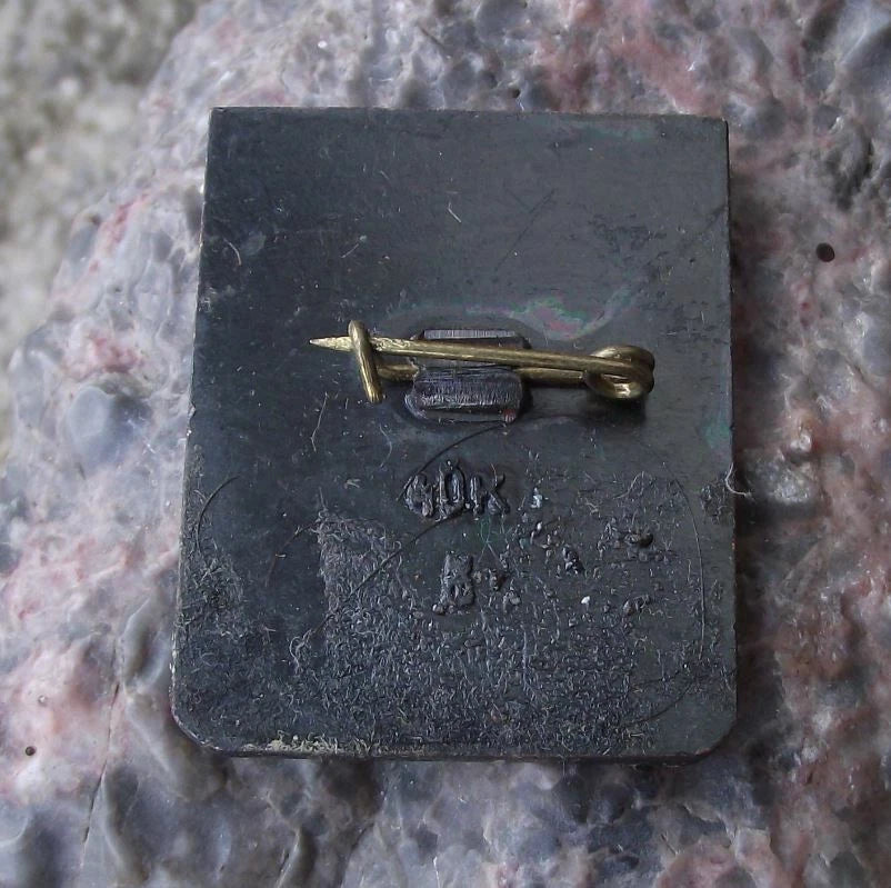 Vintage Riga Latvia Coat of Arms Heraldic Crest Crossed Keys Castle Pin Badge