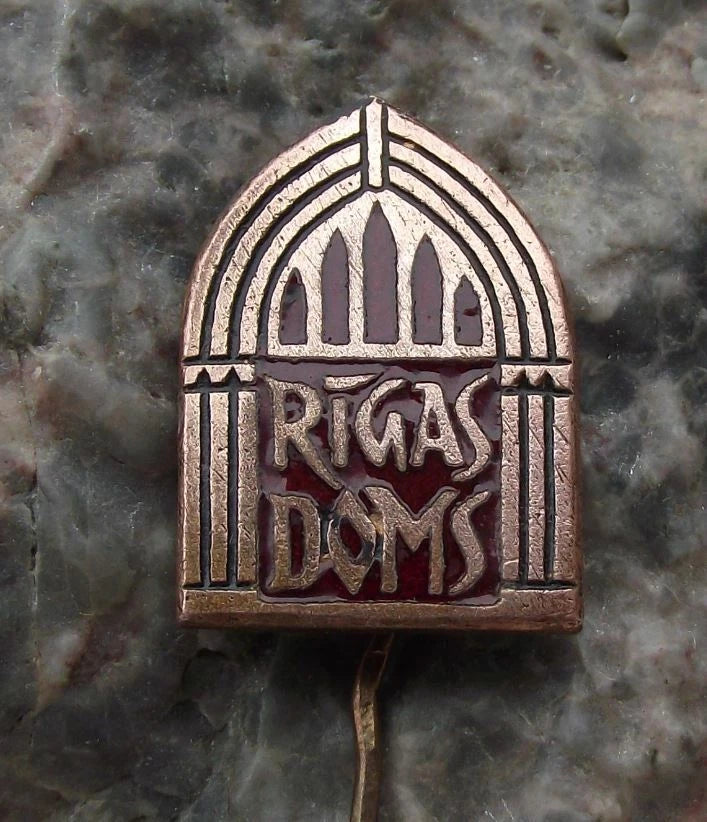 Vintage Rigas Doms Riga Cathedral Latvia Lutheran Church Souvenir Pin Badge