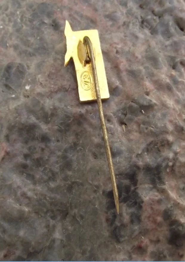 Vintage CCCP Russian Soviet Rocket Leaving Earth Space Race Pin Badge