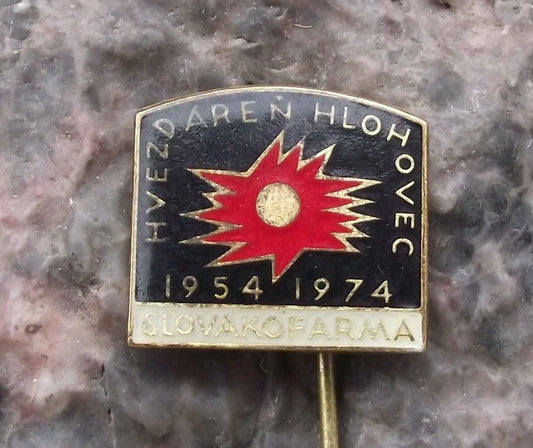 1974 Czechoslovakia Hlohovec Planetarium Astronomy Total Eclipse Sun Pin Badge - Badgecrazy