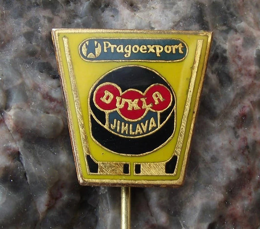 Vintage Dukla Jihlava Pragoexport Ice Hockey Team Czechoslovakia Pin Badge