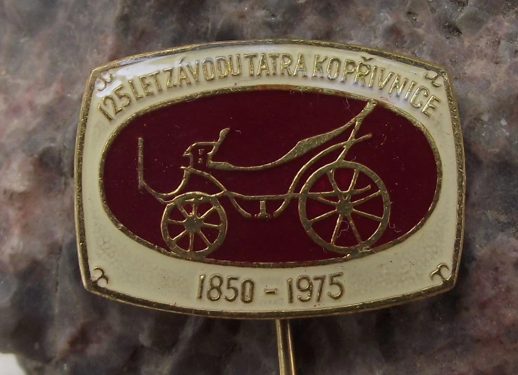 1975 Tatra Car Company 125th Anniversary Horse Drawn Carriage Coach Pin Badge