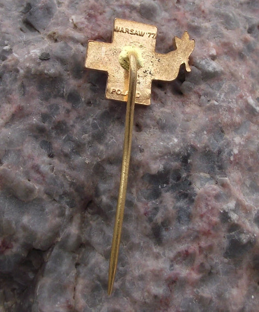 1977 Warsaw Poland Dove of Peace Mayday Celebrations Polish Bird Pin Badge