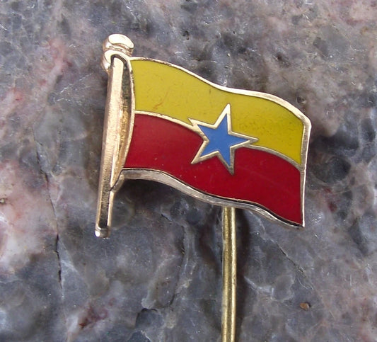 Vintage Prague Czechoslovakia CSPL Labe River Shipping Company Flag Pin Badge