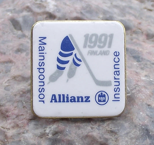 1991 Finland Ice Hockey World Championships Cup Allianz Sponsor Pin Badge