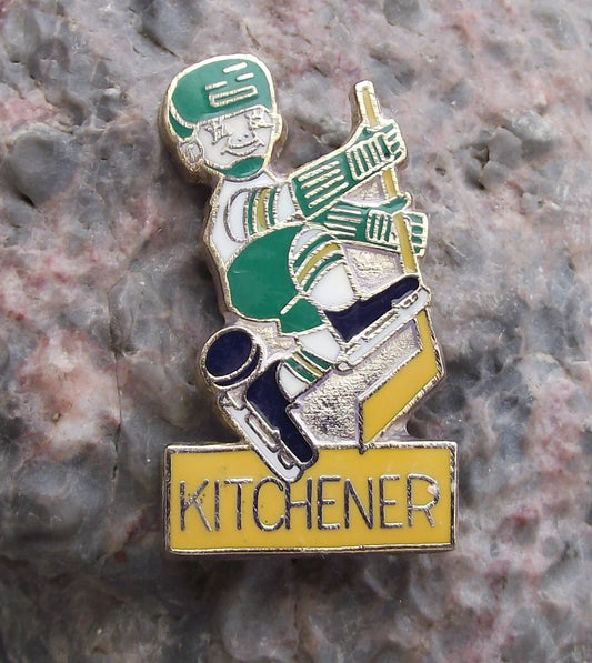Vintage Kitchener Ice Minor Hockey Association Logo Canada Members Pin Badge