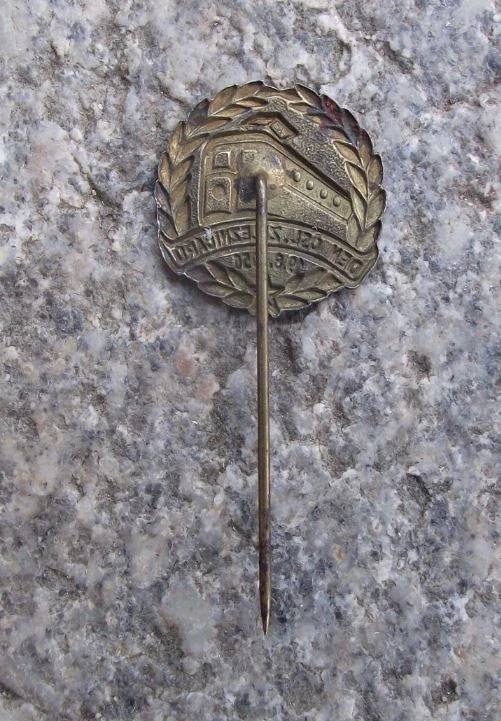 1956 Czechoslovak Rail Workers National Trade Union Day Electric Train Pin Badge