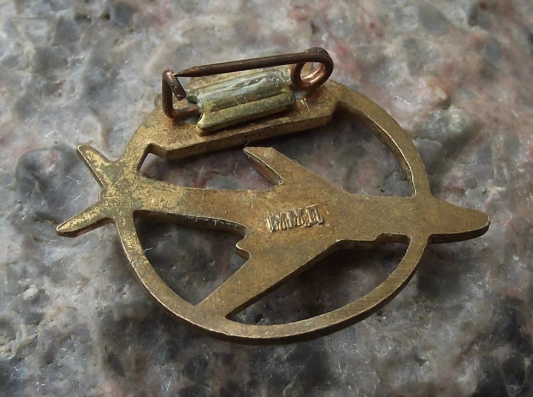 Vintage Tupolev Tu-104 Long Range Soviet Union Russian Jet Aircraft Pin Badge