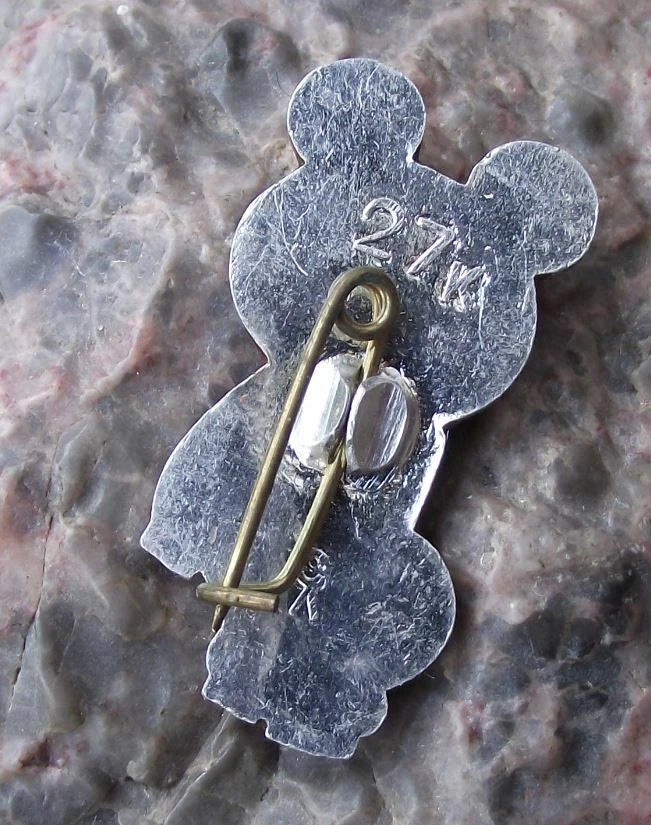 1980 Moscow Olympic Games Bear Mascot Misha Reverse Pin Badge