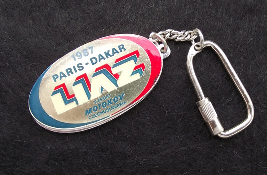 1987 Rare Paris Dakar Race Liaz Czechoslovakia Truck Lorry Maker Chain Key Ring