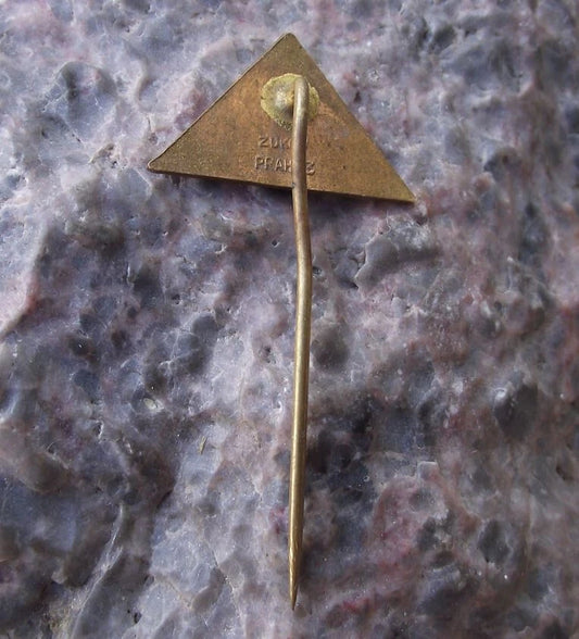 Vintage Czech AAA Association Car Club AMK Prague 6 Motorbike Race Pin Badge