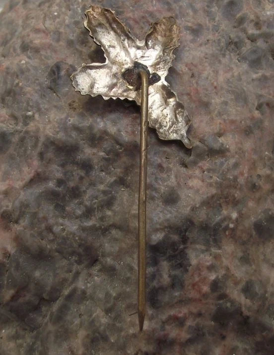 Antique Czech Czechoslovakia Hunters Pine Twig Emblem & Shield Hunting Pin Badge