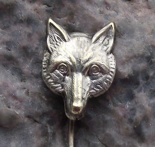 Vintage Wild Grey Timber Wolf Head Hunt Czech Hunters Hunting Pin Badge