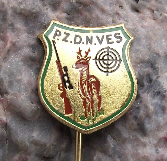 Vintage Devinska Nova Ves CMS Czech Hunting Association Deer Hunters Pin Badge