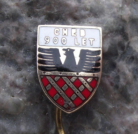 1961 Cheb Eger Germanic Black Eagle Coat of Arms Shield Crest Pin Badge