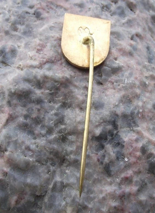 Vintage Doudleby nad Orlicí Drum Heraldic Crest Coat of Arms Pin Badge