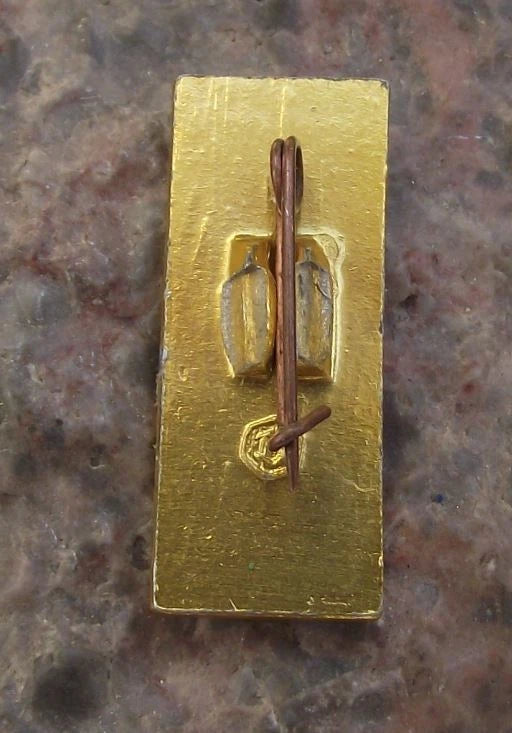 1962 Vostok Boctok 3 & 4 Space Rockets Hammer Sickle Motif Blast Off Pin Badge