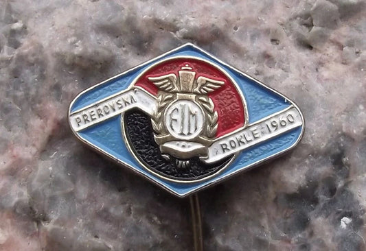 1960 FIM Motorcycle Motocross Championships MX Přerovska Quarry Racing Pin Badge