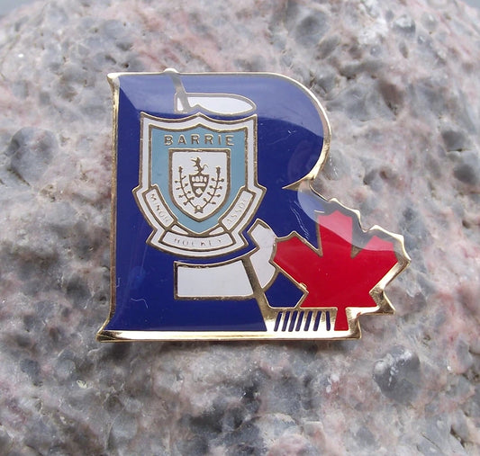Vintage Barrie Ice Minor Hockey Association B Logo Canada Members Pin Badge