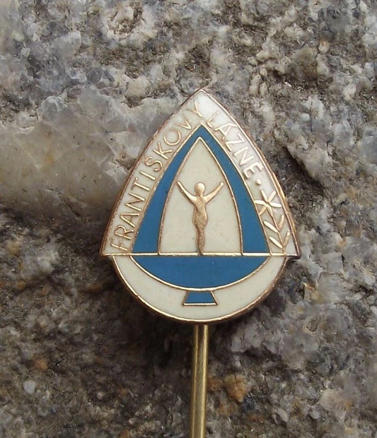 Vintage Františkovy Lázně Natural Spring Water Spa Resort Body Czech Pin Badge