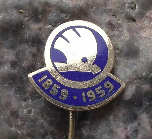 1959 Skoda Car Company 100th Anniversary Centenary Pin Badge
