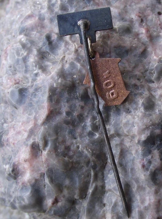 Vintage Riga Latvia Hanging Gas Lamp Logo Motif Tourist Souvenir Pin Badge - Badgecrazy