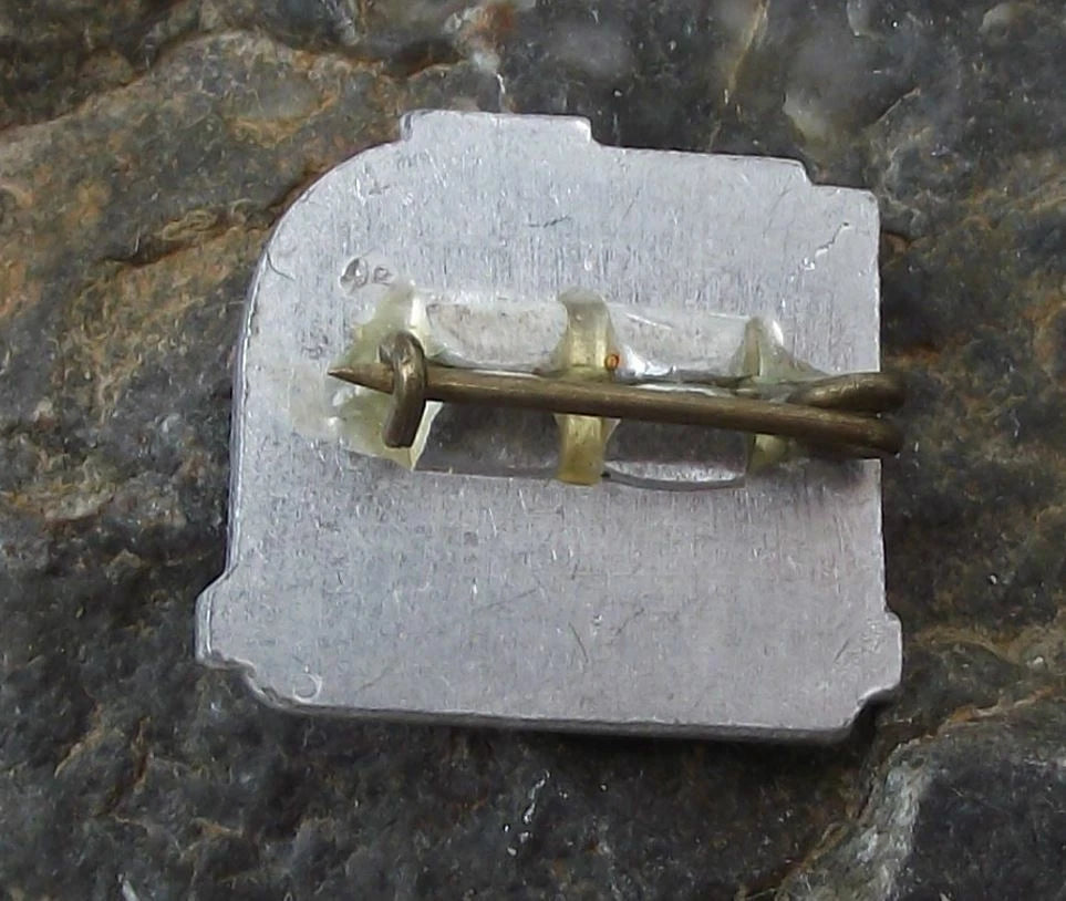 Vintage Riga Latvia Lutheran Key Emblem Motif Soviet Union Souvenir Pin Badge