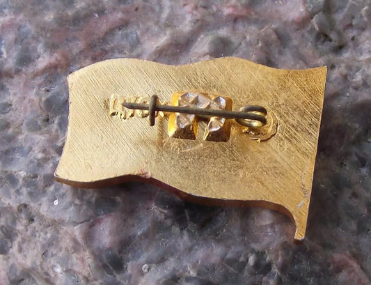 1977 Soviet Union 60th Anniversary of Russian October Revolution Flag Pin Badge - Badgecrazy