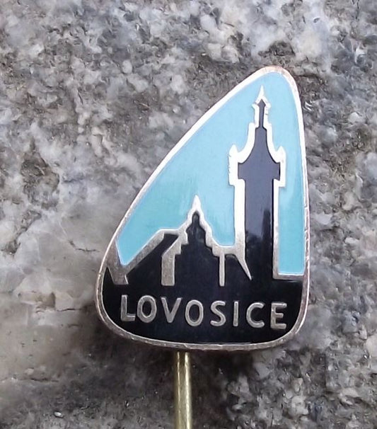 1960s Lovosice Lobositz City Skyline Sudetenland Bohemian Souvenier Pin Badge - Badgecrazy