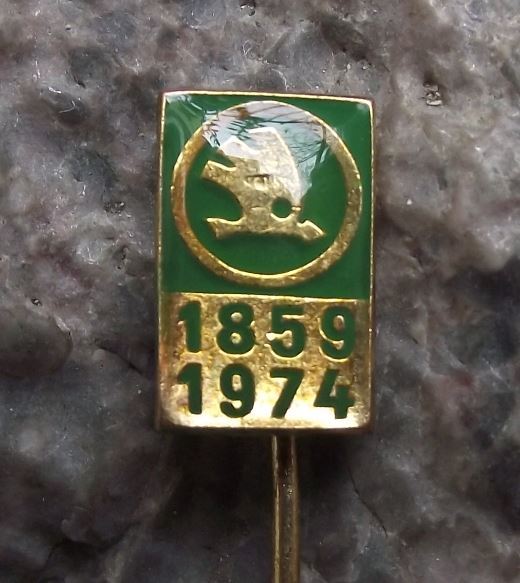 1974 Skoda Autos Company Czech Motor Car Maker 115th Anniversary Pin Badge - Badgecrazy