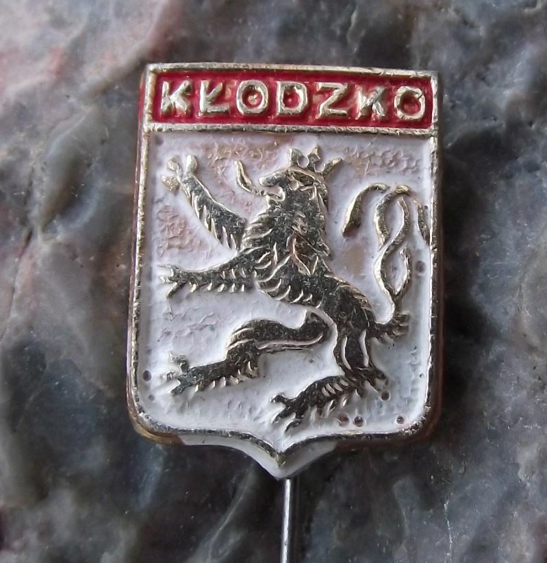 Antique Klodzko Polish City Poland Lion Heraldic Crest Coat of Arms Pin Badge - Badgecrazy