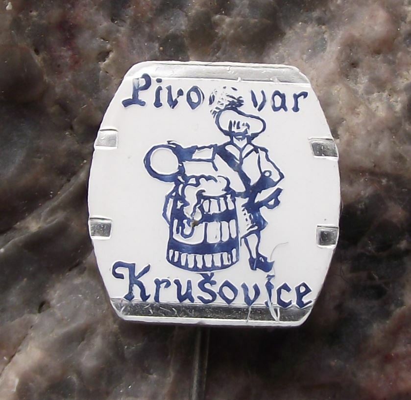 Vintage Pivovar Krusovice Czechoslovakia Brewery Beer Lager Cavalier Pin Badge - Badgecrazy