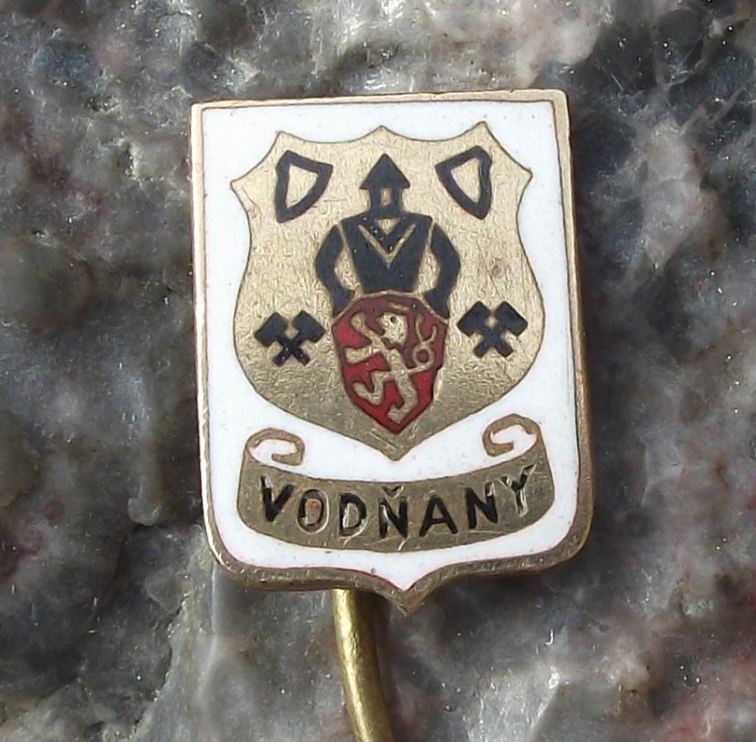 Antique Vodnany Wodnian Czech Town Heraldic Crest Coat of Arms Pin Badge - Badgecrazy