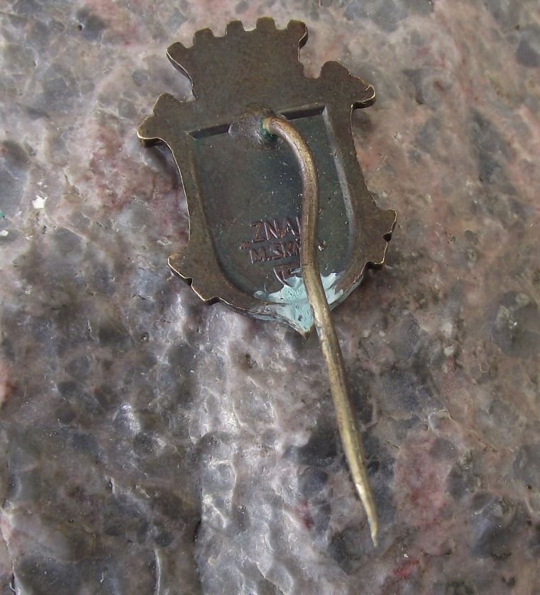 Antique Prague Karlin District Praha 8 Heraldic Crest Coat of Arms Pin Badge - Badgecrazy