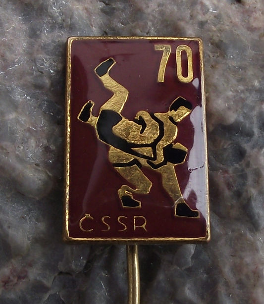Wrestling Federation of Czechoslovakia Fighting 70th Anniversary FILA Pin Badge