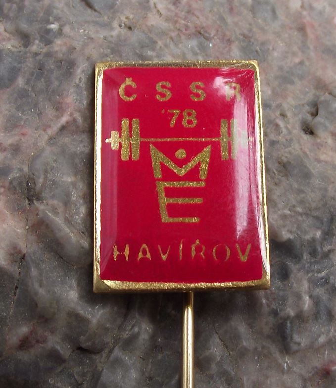 1978 European Weight Lifting Weightlifting Championship Czechoslovakia Pin Badge - Badgecrazy