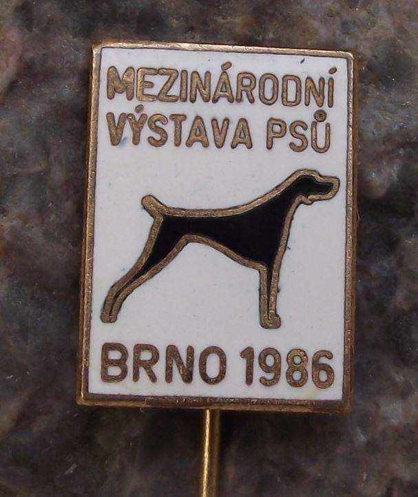 1986 Pointer Breed World Champion International Dog Show Event Brno Pin Badge - Badgecrazy