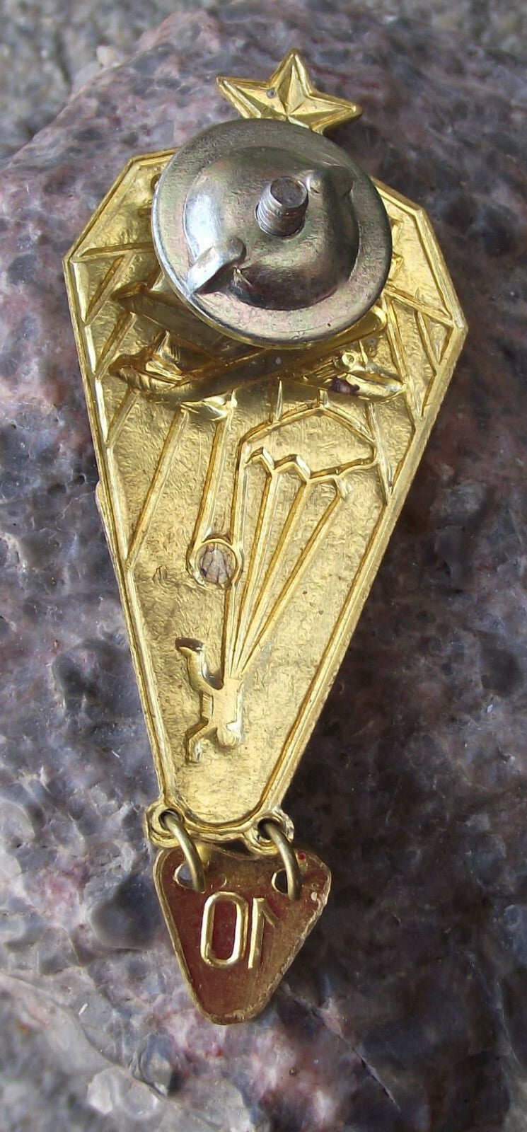 Rare Ukraine Soviet Military Army Parachute Soldier 400 Jump Award Uniform Badge - Badgecrazy